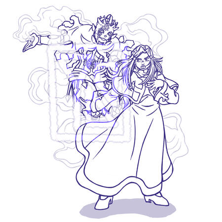 Lined Commission of Perla Pucci with a Stand